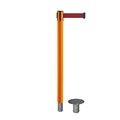 Montour Line Stanchion Belt Barrier Removable Base Orange Post 11ft.Maroon Belt MSX630R-OR-MN-110